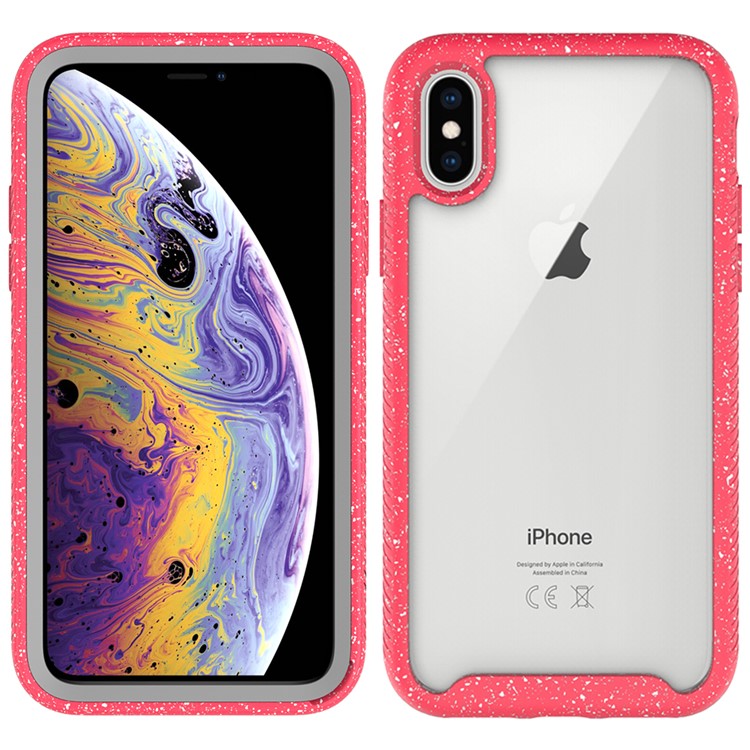 Starry Sky Pattern TPU Edge + PC + Acrylic Detachable Drop-resistant Phone Case iPhone XS/X 5.8-inch - Red-1