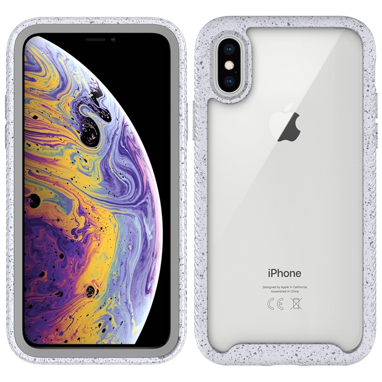Starry Sky Pattern TPU Edge + PC + Acrylic Detachable Drop-resistant Phone Case iPhone XS/X 5.8-inch - White-1