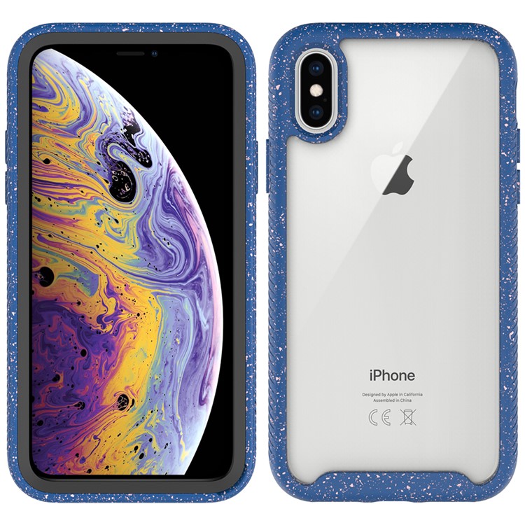 Starry Sky Pattern TPU Edge + PC + Acrylic Detachable Drop-resistant Phone Case iPhone XS/X 5.8-inch - Dark Blue-1