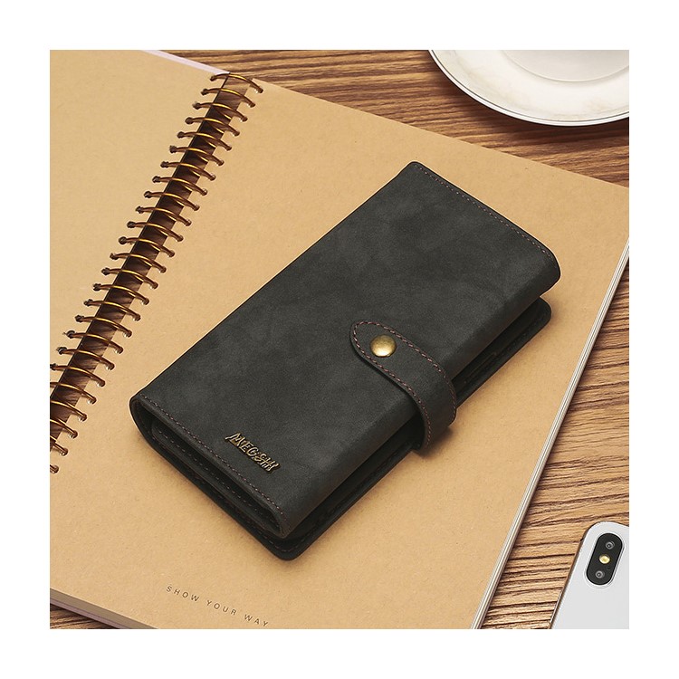 MEGSHI Business Style PC+ PU Leather + TPU Wallet Flip Case with Strap for iPhone 11 Pro Max 6.5 inch (2019) - Black-2