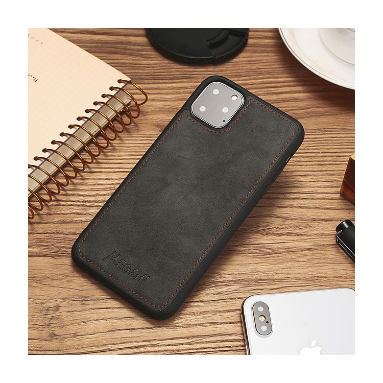 MEGSHI Business Style PC+ PU Leather + TPU Wallet Flip Case with Strap for iPhone 11 Pro Max 6.5 inch (2019) - Black-3