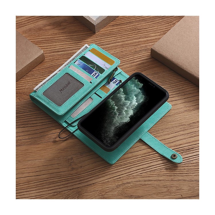 MEGSHI Business Style PC+ PU Leather + TPU Wallet Flip Case with Strap for iPhone 11 Pro Max 6.5 inch (2019) - Green-6