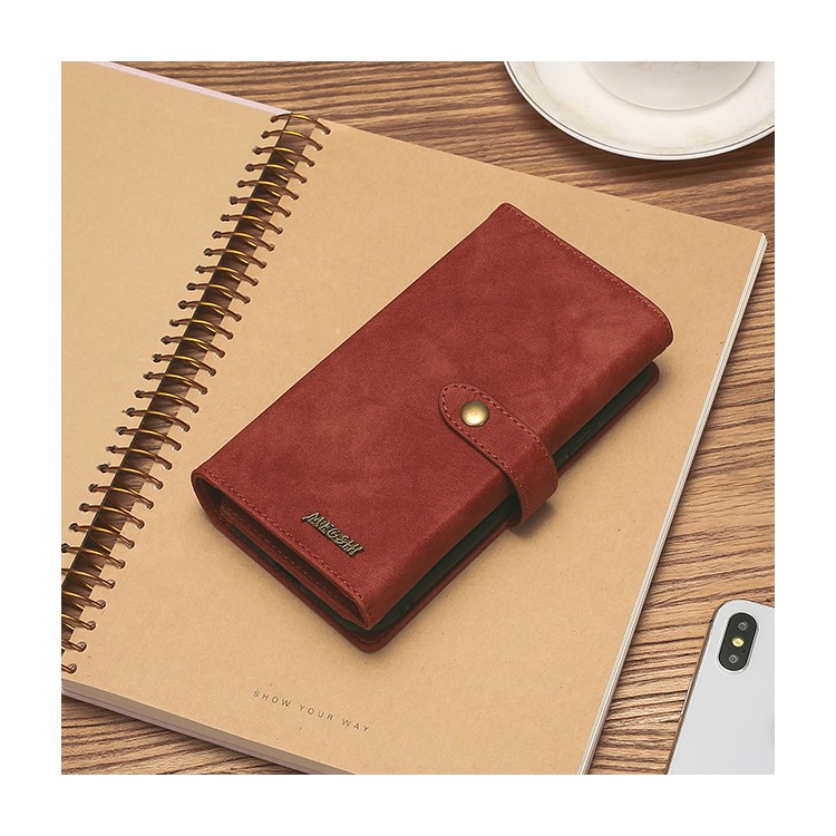 MEGSHI Business Style PC+ PU Leather + TPU Wallet Flip Case with Strap for iPhone 11 Pro Max 6.5 inch (2019) - Brown-2