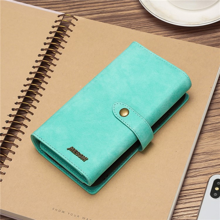 MEGSHI PC+ PU Leather + TPU Wallet Flip Business Shell with Strap for iPhone 11 Pro 5.8 inch (2019) - Green-2