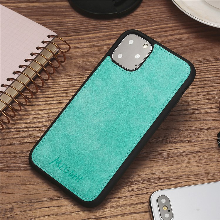 MEGSHI PC+ PU Leather + TPU Wallet Flip Business Shell with Strap for iPhone 11 Pro 5.8 inch (2019) - Green-3