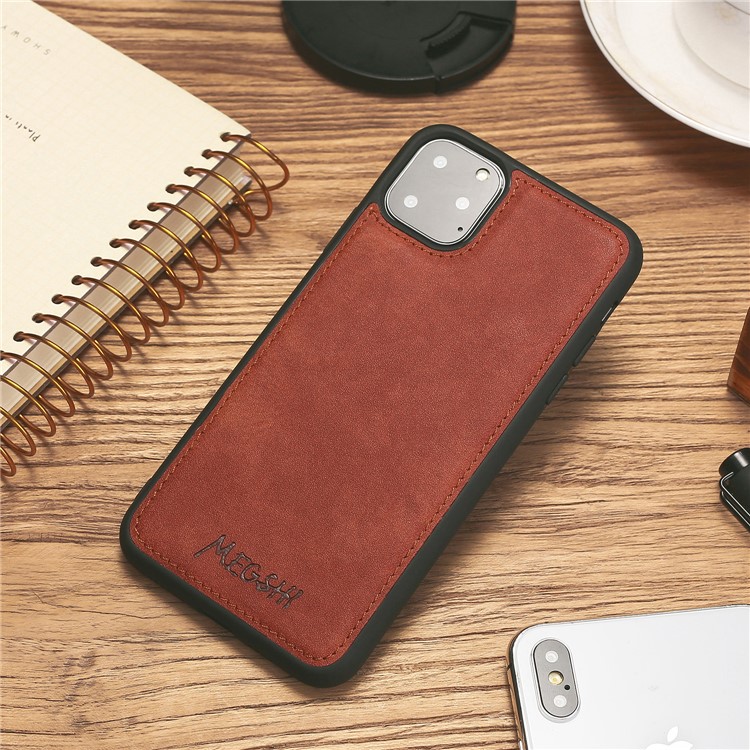 MEGSHI PC+ PU Leather + TPU Wallet Flip Business Shell with Strap for iPhone 11 Pro 5.8 inch (2019) - Brown-3