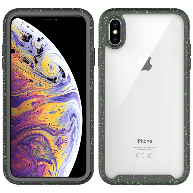 Anti-shock TPU + Plastic + Acrylic Hybrid Clear Back Case for iPhone XS Max 6.5 inch - Black-1