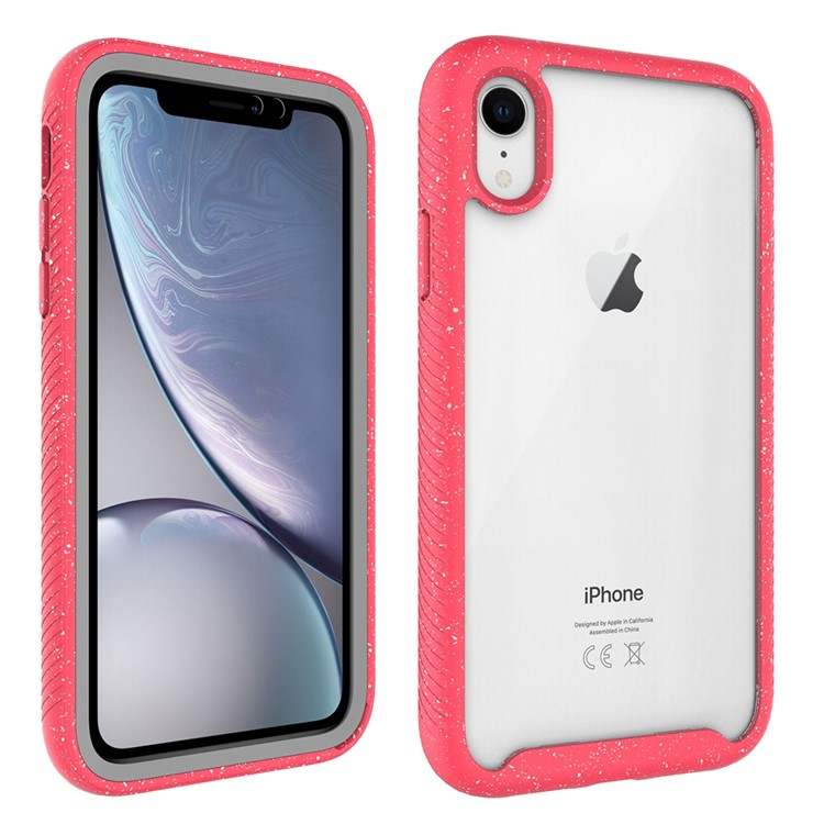 Anti-shock TPU + Plastic + Acrylic Hybrid Clear Back Phone Case for iPhone XS Max 6.5 inch - Red-2