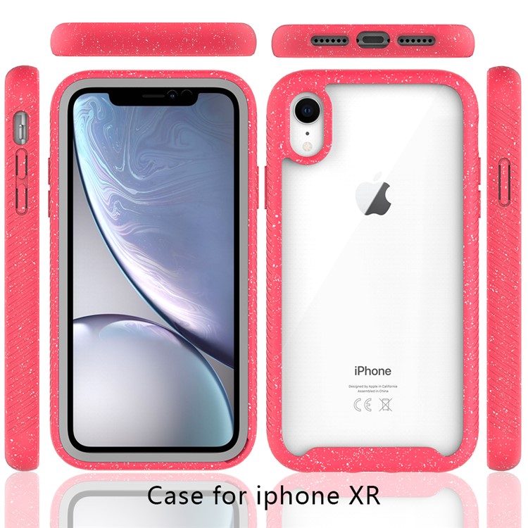 Anti-shock TPU + Plastic + Acrylic Hybrid Clear Back Phone Case for iPhone XS Max 6.5 inch - Red-3