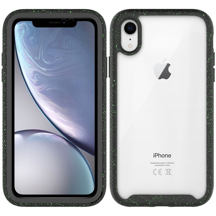 Anti-shock TPU + Plastic + Acrylic Hybrid Clear Back Phone Case for iPhone XR 6.1 inch - Black-1