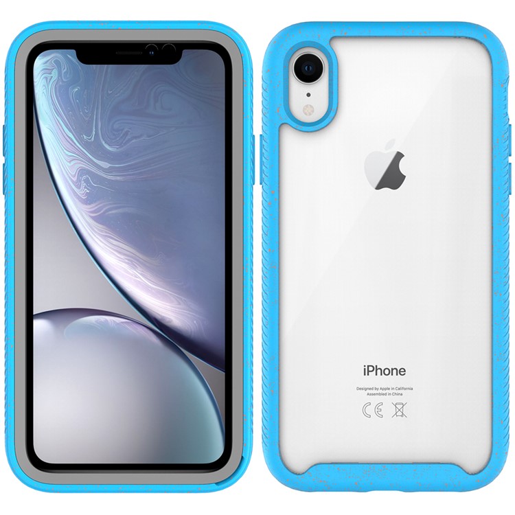 Anti-shock TPU + Plastic + Acrylic Hybrid Clear Back Phone Case for iPhone XR 6.1 inch - Baby Blue-1