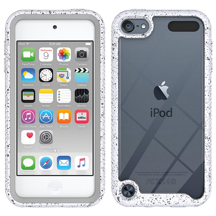 Anti-shock TPU + Plastic + Acrylic Hybrid Clear Back Shell for iPod Touch 5/6/7 - White-1