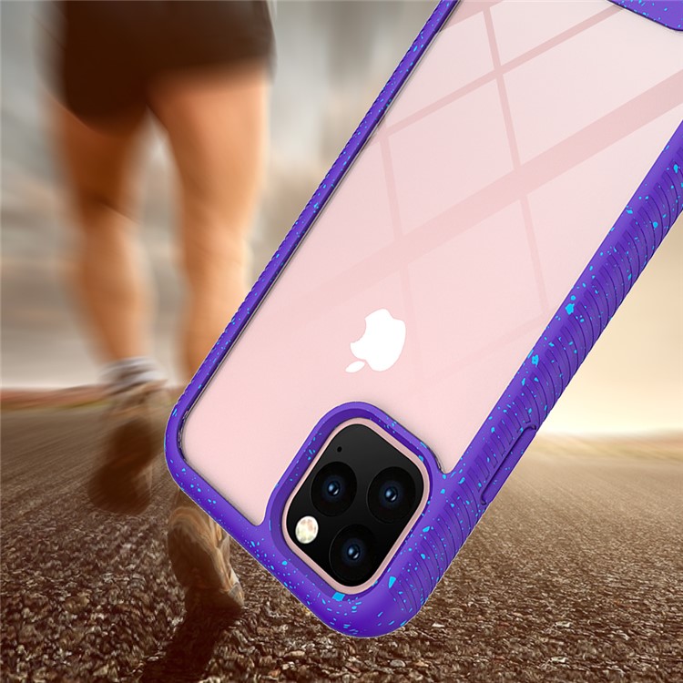 Anti-shock TPU + Plastic + Acrylic Hybrid Clear Back Cover for iPhone 11 Pro 5.8 inch - Purple-7