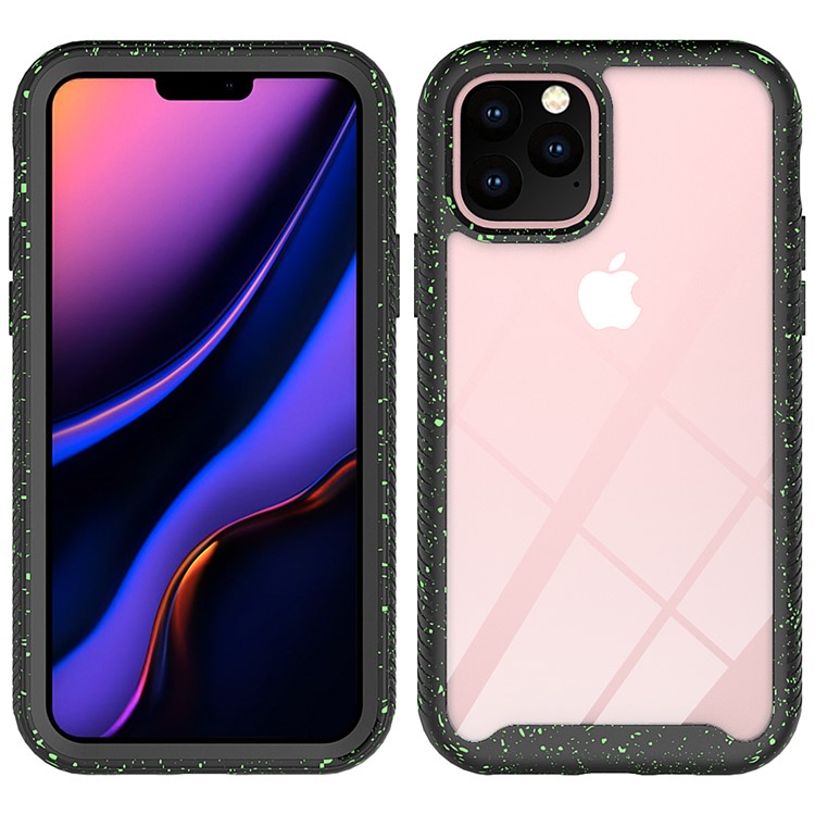 Anti-shock TPU + Plastic + Acrylic Hybrid Clear Back Cover for iPhone 11 Pro 5.8 inch - Black-1
