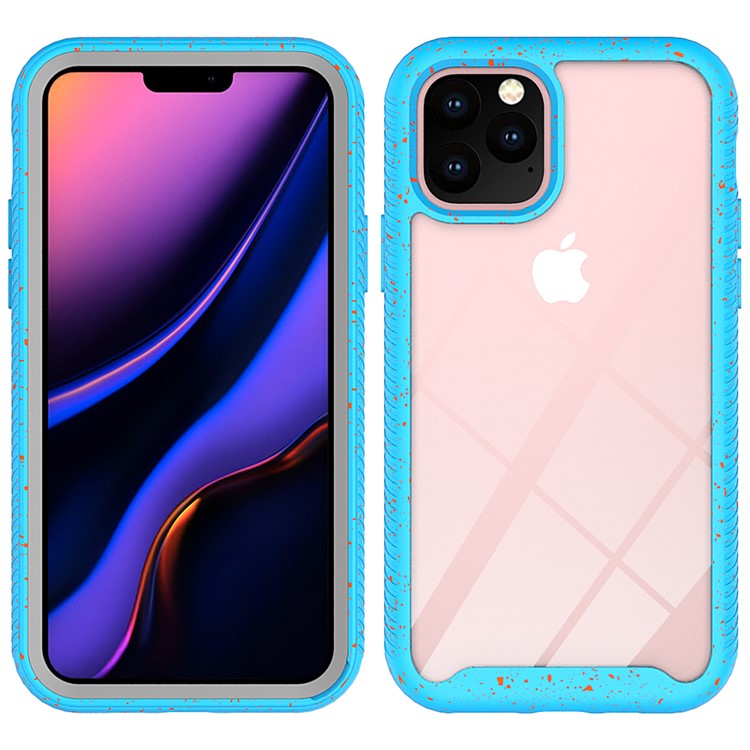 Anti-shock TPU + Plastic + Acrylic Hybrid Clear Back Cover for iPhone 11 Pro 5.8 inch - Baby Blue-1
