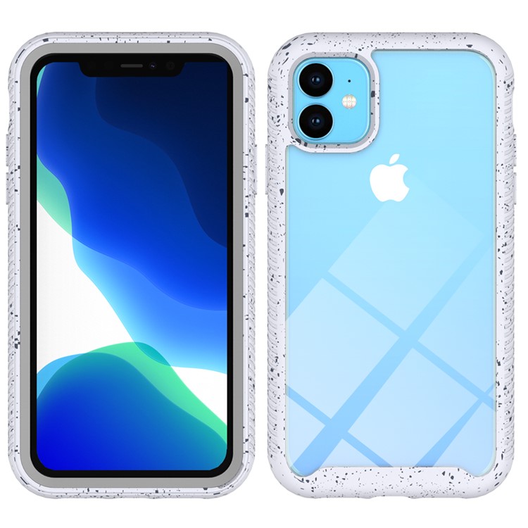 Anti-shock TPU + Plastic + Acrylic Hybrid Clear Back Case Cover for iPhone 11 6.1 inch - White-1