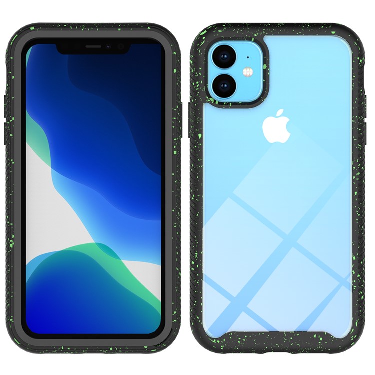 Anti-shock TPU + Plastic + Acrylic Hybrid Clear Back Case Cover for iPhone 11 6.1 inch - Black-1
