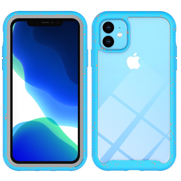 Anti-shock TPU + Plastic + Acrylic Hybrid Clear Back Case Cover for iPhone 11 6.1 inch - Baby Blue-1