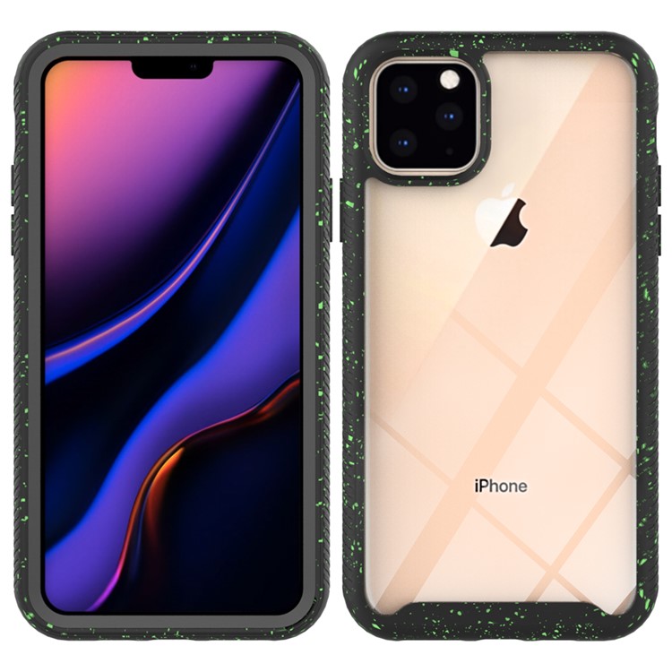 Anti-shock TPU + Plastic + Acrylic Hybrid Clear Back Protective Case for iPhone 11 Pro Max 6.5 inch - Black-1