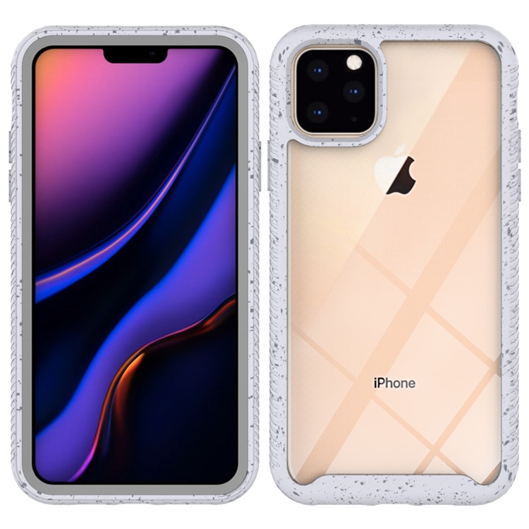Anti-shock TPU + Plastic + Acrylic Hybrid Clear Back Protective Case for iPhone 11 Pro Max 6.5 inch - White-1