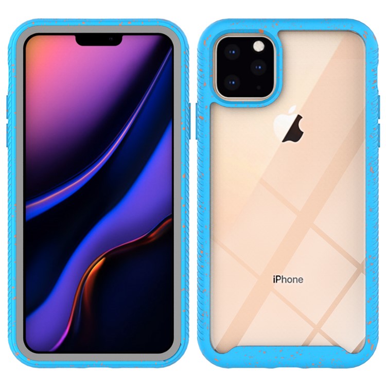 Anti-shock TPU + Plastic + Acrylic Hybrid Clear Back Protective Case for iPhone 11 Pro Max 6.5 inch - Baby Blue-1