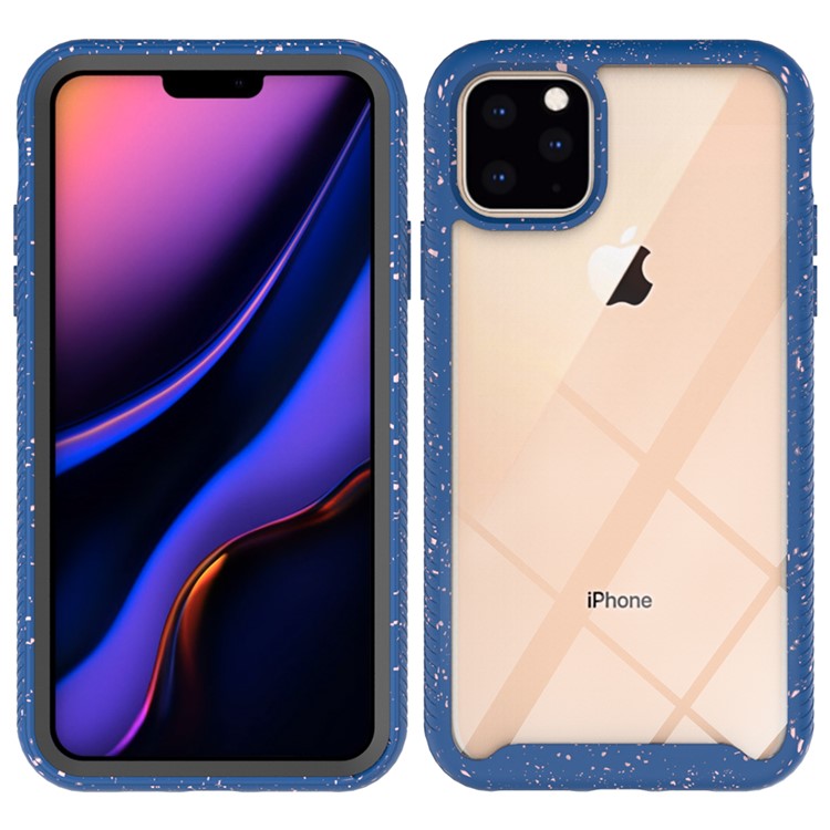 Anti-shock TPU + Plastic + Acrylic Hybrid Clear Back Protective Case for iPhone 11 Pro Max 6.5 inch - Dark Blue