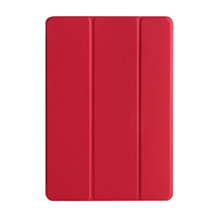 Tri-fold Plastic+PU Leather Tablet Case for iPad 10.2 (2019) - Red-1