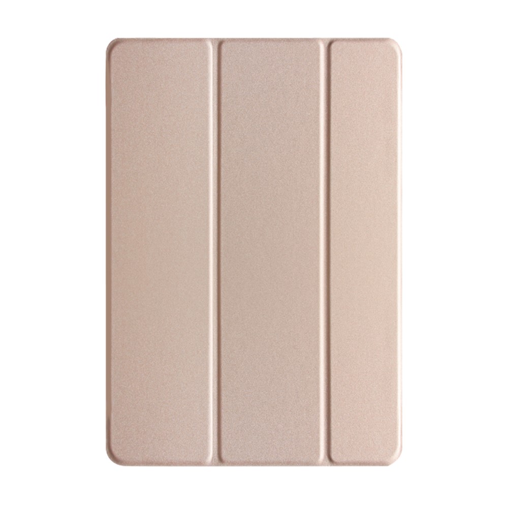 Tri-fold Plastic+PU Leather Tablet Case for iPad 10.2 (2019) - Gold-1