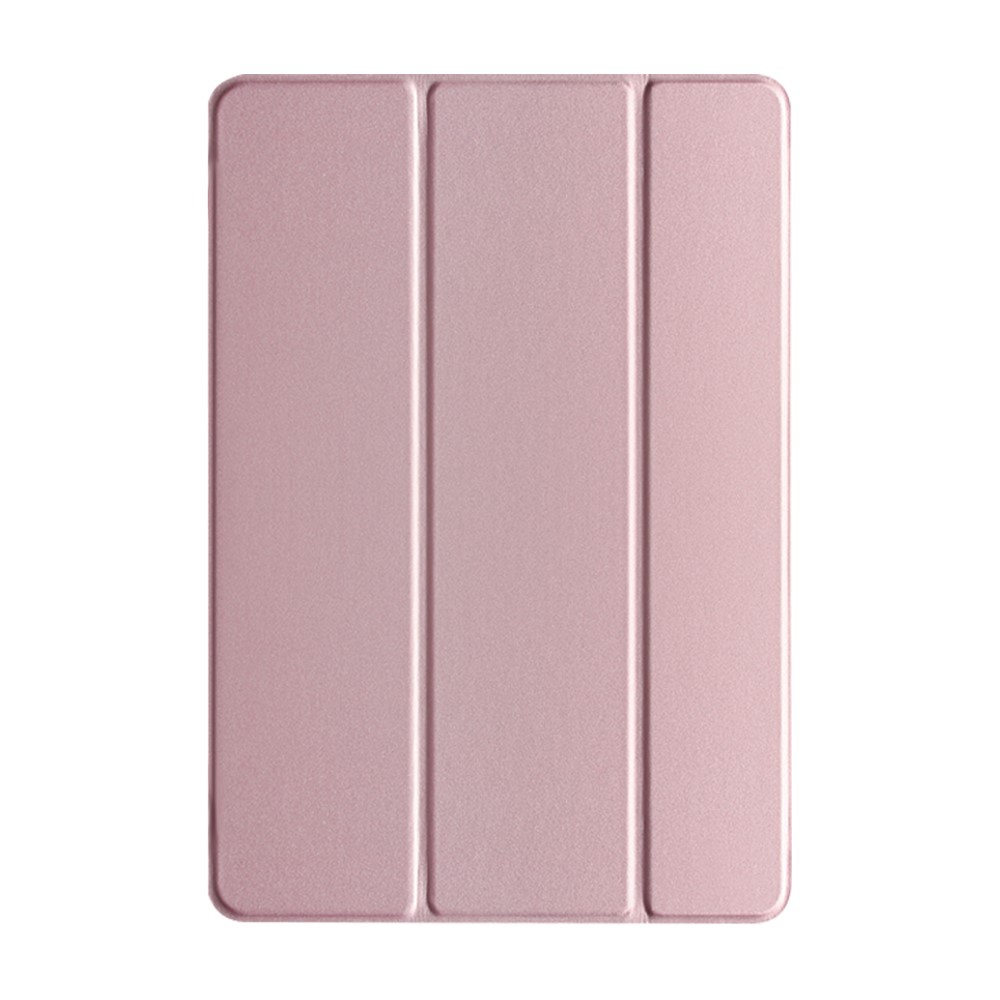 Tri-fold Plastic+PU Leather Tablet Case for iPad 10.2 (2019) - Rose Gold-1