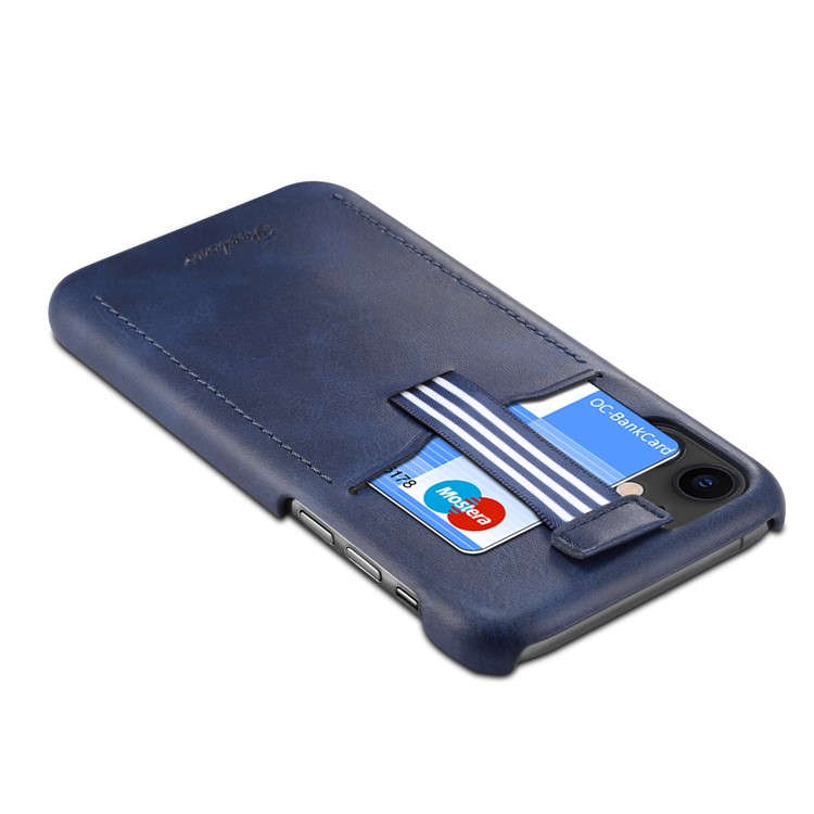 PEELCAS PCK011 PU Leather + PC Hard Case with Pull-out Card Slot for iPhone 11 6.1-inch - Dark Blue-3