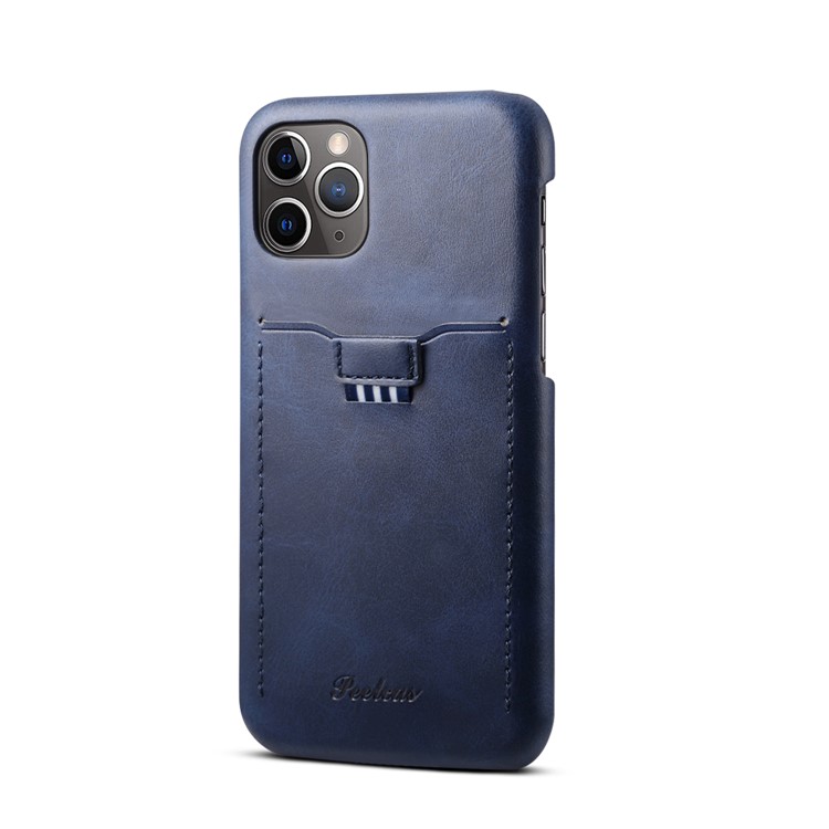 PEELCAS PCK011 PC + PU Leather Phone Hard Case with Pull-out Card Slot for iPhone 11 Pro Max 6.5 inch - Dark Blue-1
