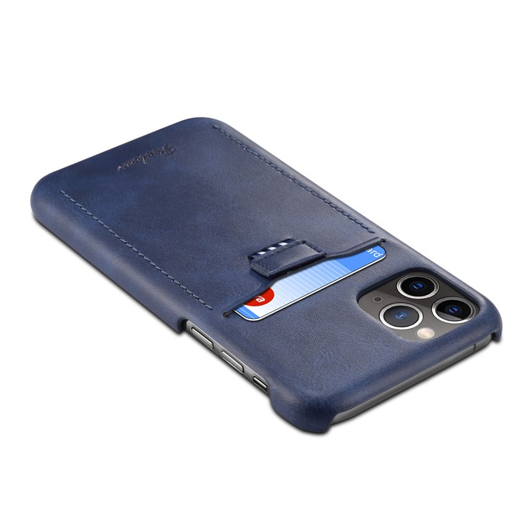 PEELCAS PCK011 PC + PU Leather Phone Hard Case with Pull-out Card Slot for iPhone 11 Pro Max 6.5 inch - Dark Blue-3
