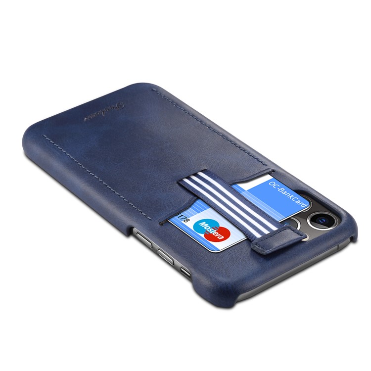 PEELCAS PCK011 PC + PU Leather Phone Hard Case with Pull-out Card Slot for iPhone 11 Pro Max 6.5 inch - Dark Blue-4