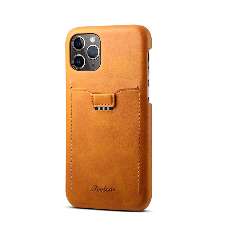 PEELCAS PCK011 PC + PU Leather Phone Hard Case with Pull-out Card Slot for iPhone 11 Pro Max 6.5 inch - Brown-1