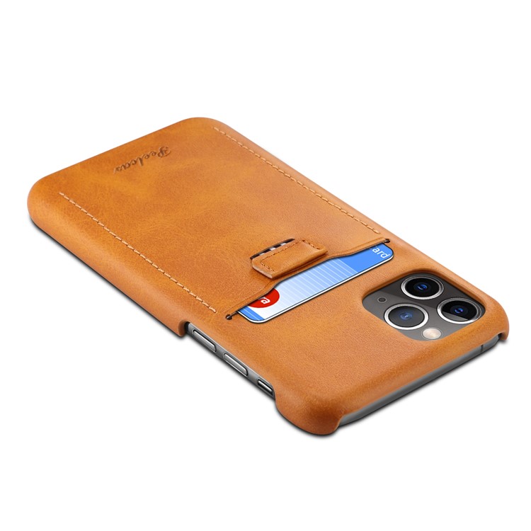 PEELCAS PCK011 PC + PU Leather Phone Hard Case with Pull-out Card Slot for iPhone 11 Pro Max 6.5 inch - Brown-3