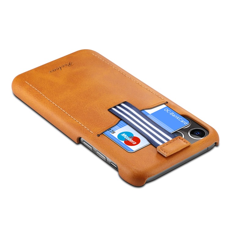 PEELCAS PCK011 PC + PU Leather Phone Hard Case with Pull-out Card Slot for iPhone 11 Pro Max 6.5 inch - Brown-4