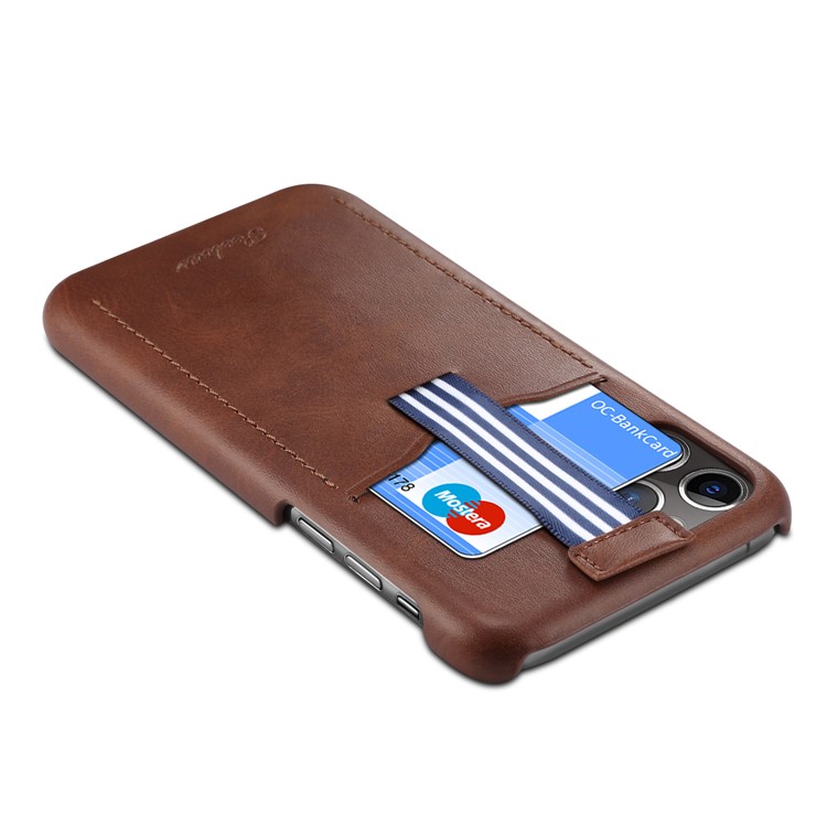 PEELCAS PCK011 PC + PU Leather Phone Hard Case with Pull-out Card Slot for iPhone 11 Pro Max 6.5 inch - Coffee-4