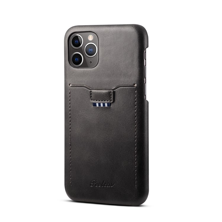 PEELCAS PCK011 PU Leather + PC Hard Phone Cover Case with Pull-out Card Slot for iPhone 11 Pro 5.8-inch - Black-2