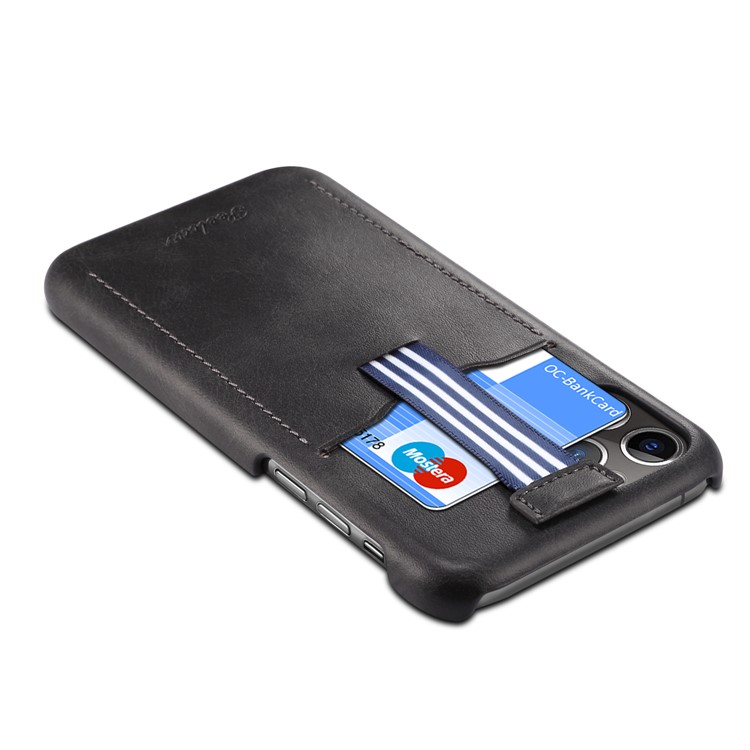 PEELCAS PCK011 PU Leather + PC Hard Phone Cover Case with Pull-out Card Slot for iPhone 11 Pro 5.8-inch - Black-5