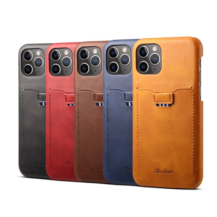 PEELCAS PCK011 PU Leather + PC Hard Phone Cover Case with Pull-out Card Slot for iPhone 11 Pro 5.8-inch - Black-7