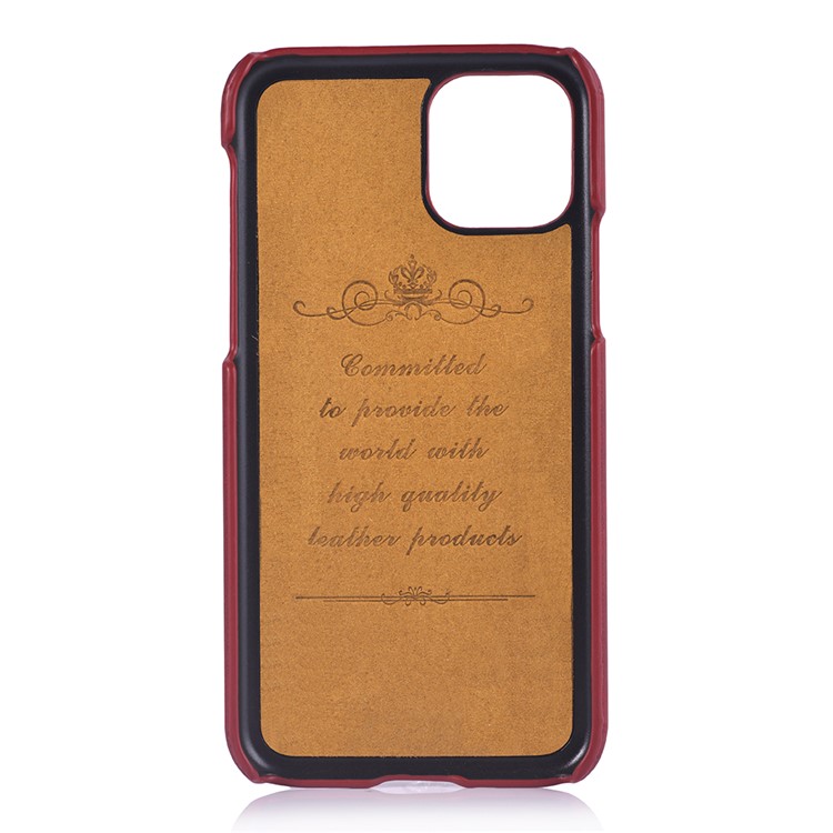 PEELCAS PCK011 PU Leather + PC Hard Phone Cover Case with Pull-out Card Slot for iPhone 11 Pro 5.8-inch - Red-5