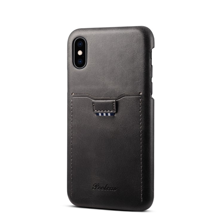 PEELCAS PCK011 Series PU Leather PC Business Phone Case with Card Holder for iPhone XS Max 6.5 inch - Black-2