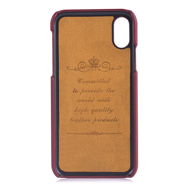 PEELCAS PCK011 Series PU Leather PC Business Phone Case with Card Holder for iPhone XS Max 6.5 inch - Red-5