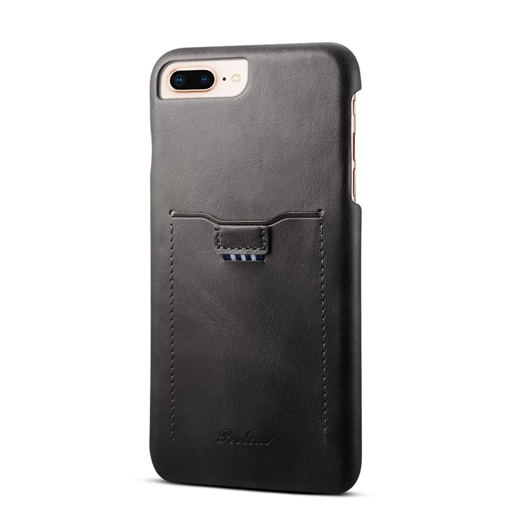 PEELCAS PCK011 Series PU Leather PC Business Phone Shell with Card Holder for iPhone 8 Plus/7 Plus 5.5 inch - Black-2