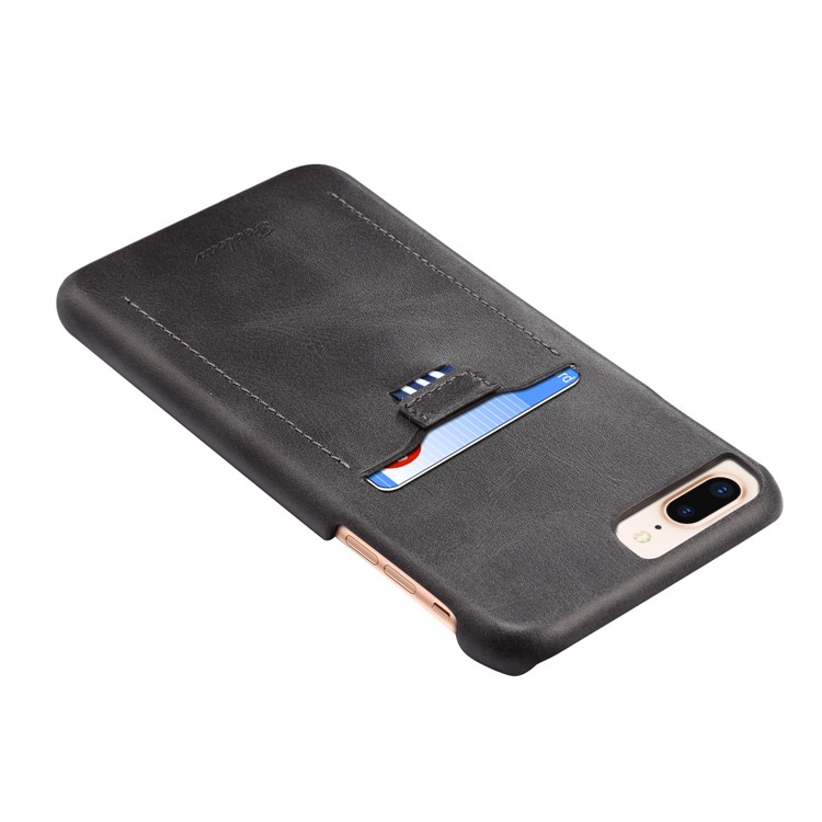 PEELCAS PCK011 Series PU Leather PC Business Phone Shell with Card Holder for iPhone 8 Plus/7 Plus 5.5 inch - Black-4