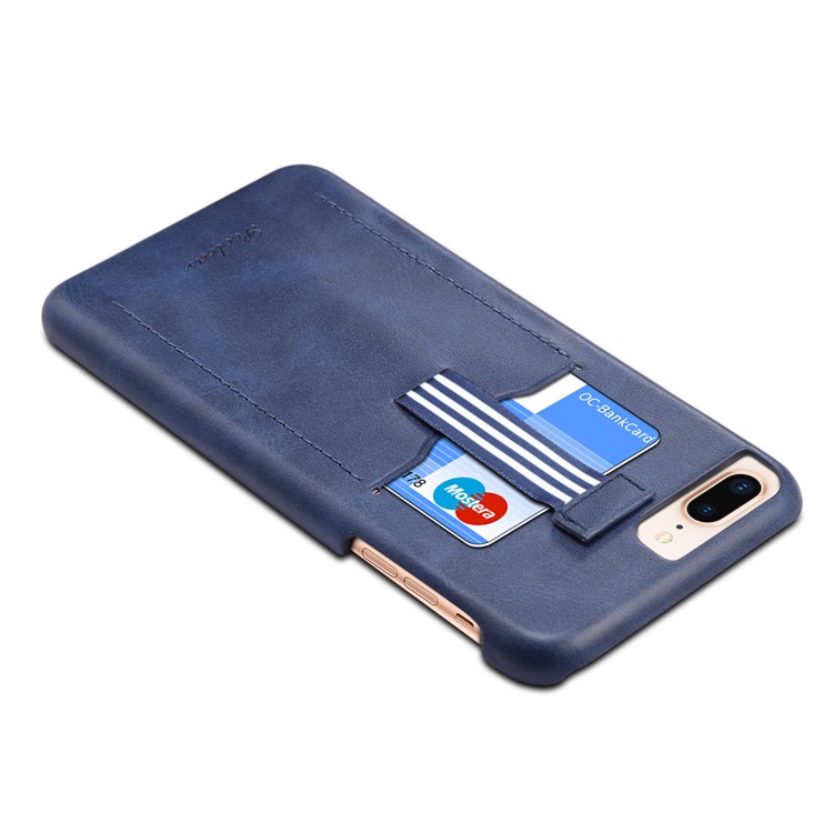 PEELCAS PCK011 Series PU Leather PC Business Phone Shell with Card Holder for iPhone 8 Plus/7 Plus 5.5 inch - Blue-4