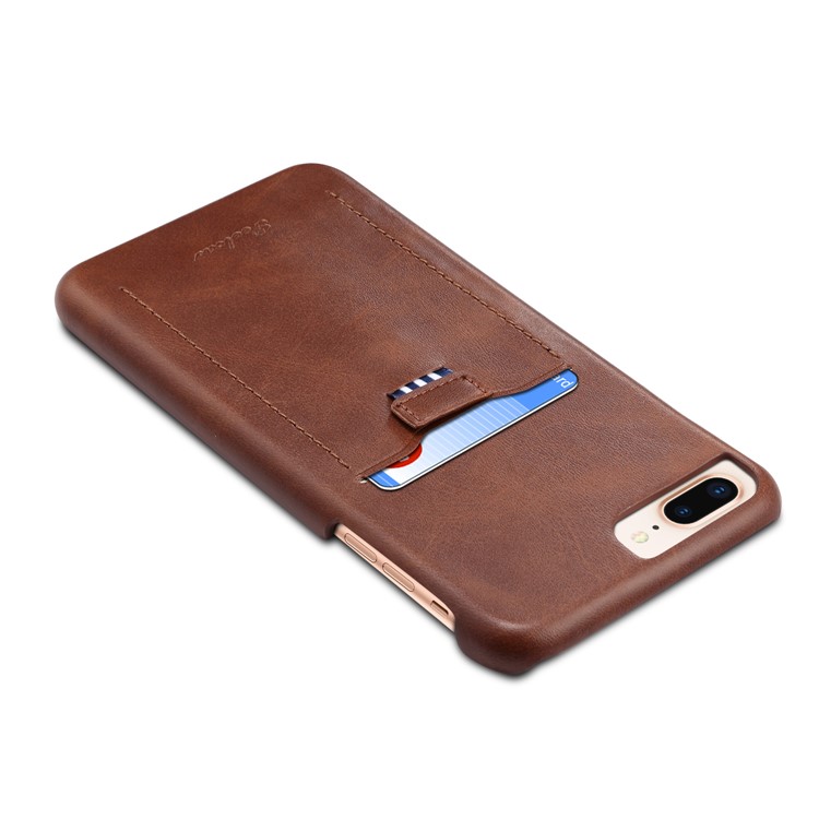 PEELCAS PCK011 Series PU Leather PC Business Phone Shell with Card Holder for iPhone 8 Plus/7 Plus 5.5 inch - Coffee-3