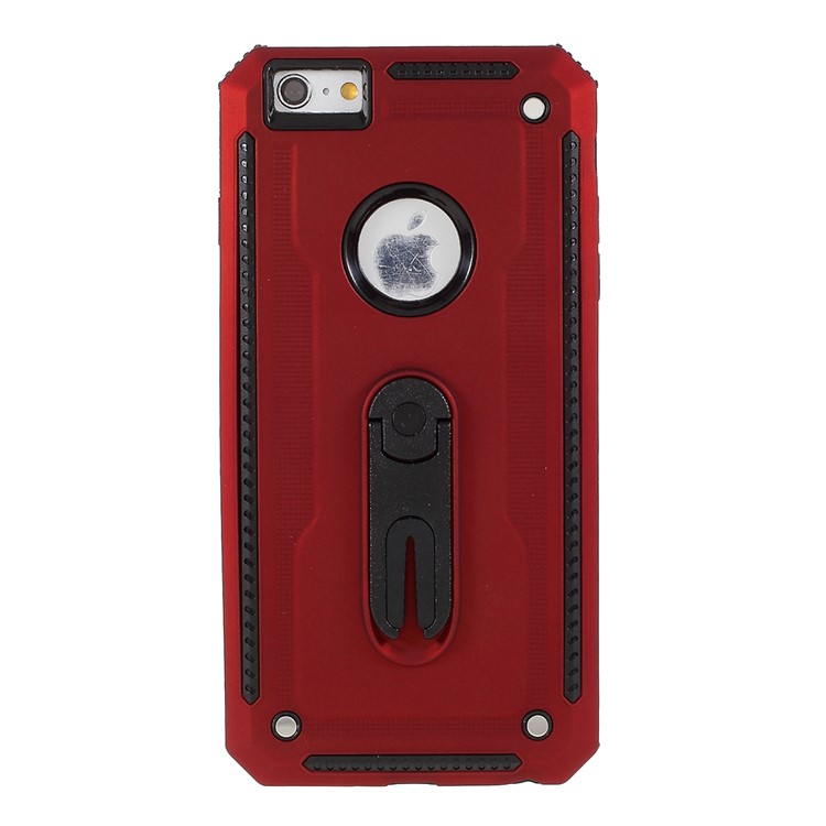 Air Outlet Shockproof Kickstand PC + TPU Hybrid Phone Casing for iPhone 6 Plus/6s Plus 5.5-inch - Red-1