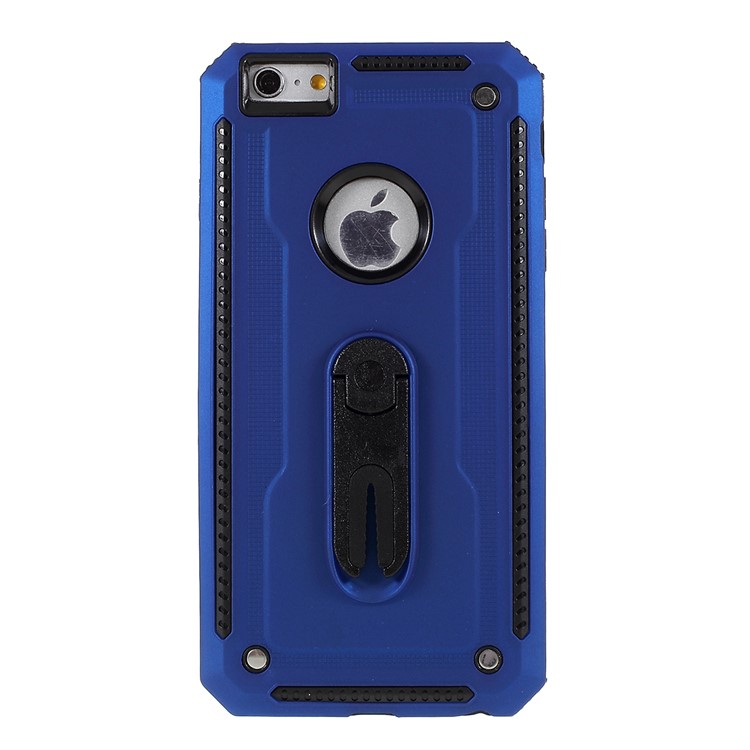 Air Outlet Shockproof Kickstand PC + TPU Hybrid Phone Casing for iPhone 6 Plus/6s Plus 5.5-inch - Blue-1