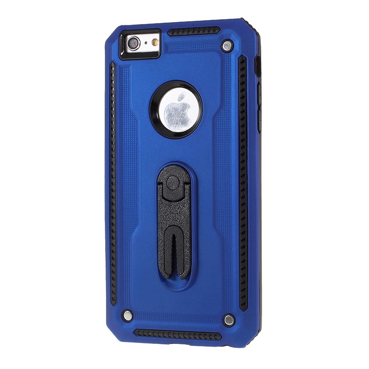 Air Outlet Shockproof Kickstand PC + TPU Hybrid Phone Casing for iPhone 6 Plus/6s Plus 5.5-inch - Blue-2